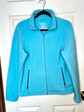 L.L. Bean Polartec Fleece Jacket Aqua Blue Full Zip Small